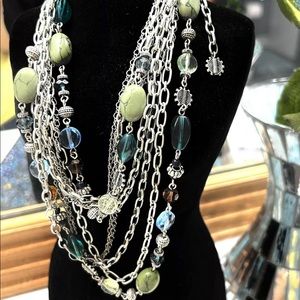Premier Designs Necklace Costa Rica gems & silver